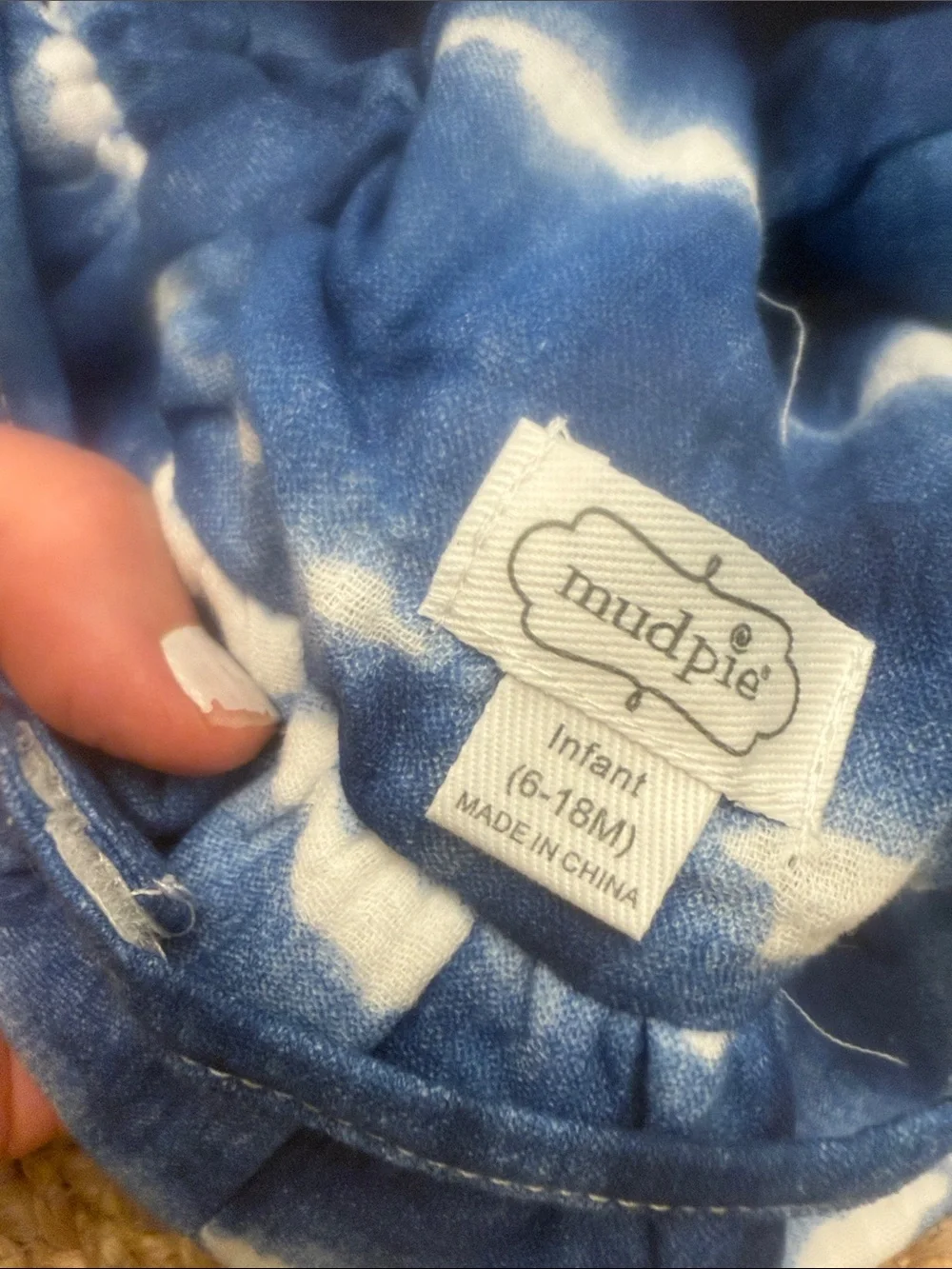 Mud Pie Blue and White Tie-Dye Bucket Sun Hat